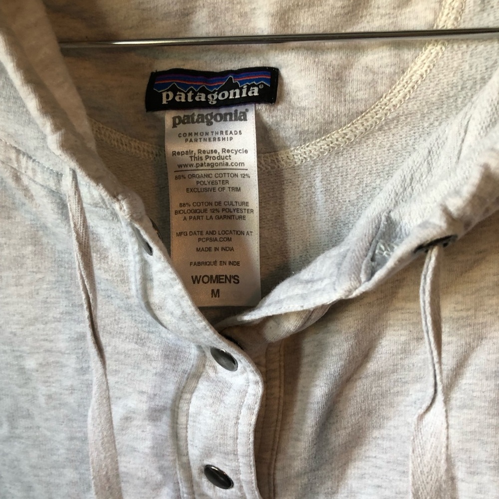 Patagonia Ahnya Organic Cotton Women's Hooded Sweatshirt Grey Size medium - Picture 4 of 4